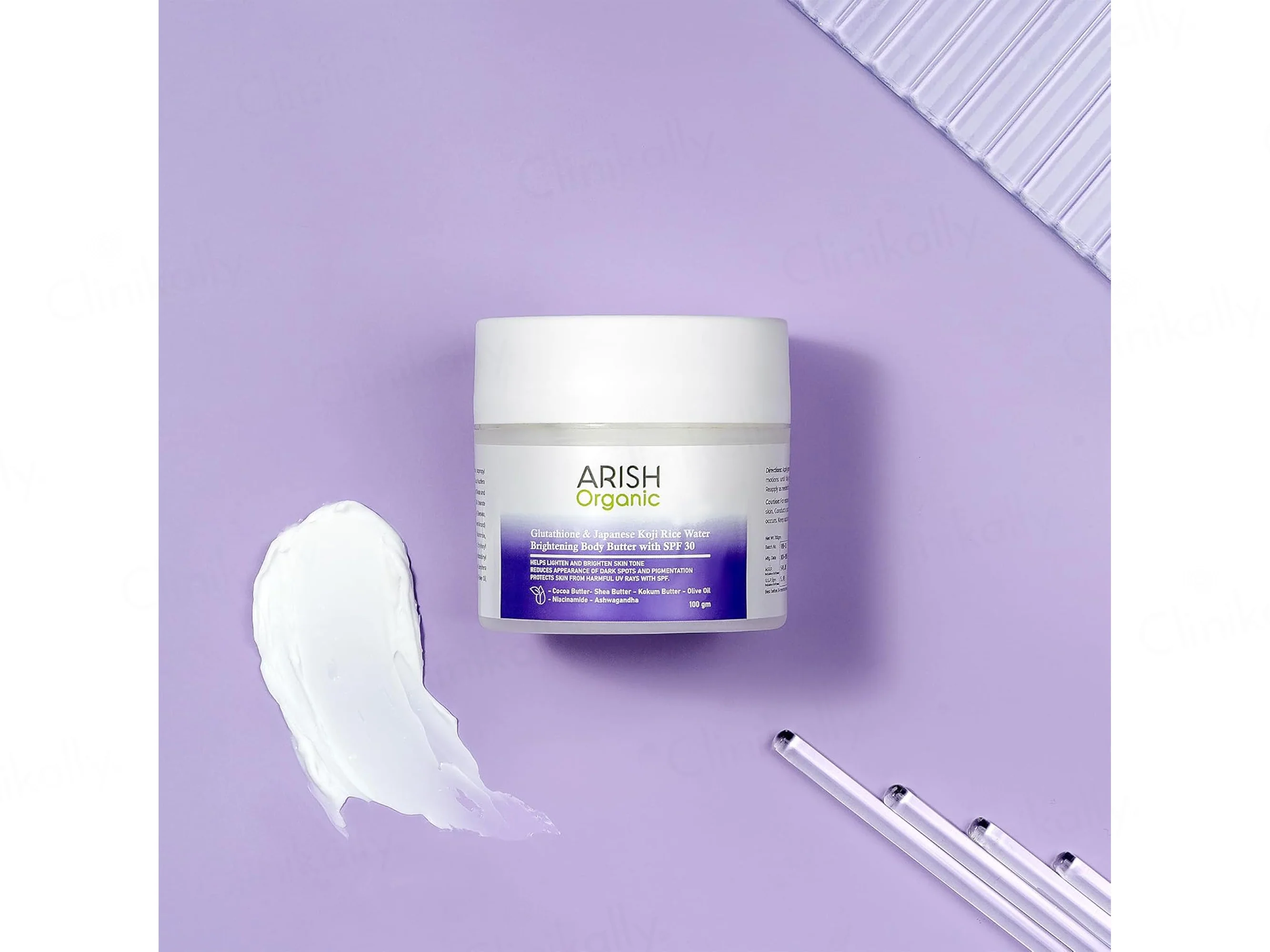 Arish Organic Glutathione & Japanese Koji Rice Water Brightening Body Butter With SPF 30 - Image 4